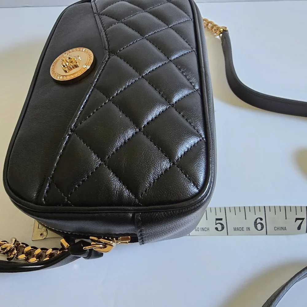 Versace Medusa Quilted Crossbody Camera Bag Black - Picture 9 of 15